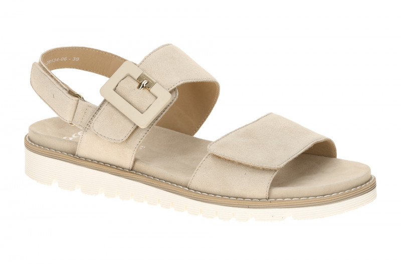 ara Kent Sandale beige Klett Samt 12-28134