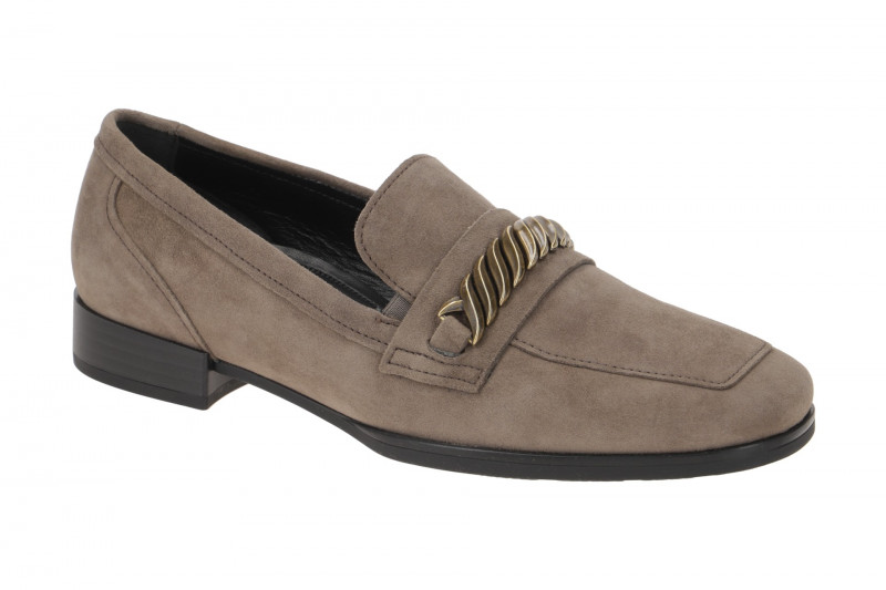 Gabor Schuhe Slipper grau braun Velour G-Weite 32.433.20