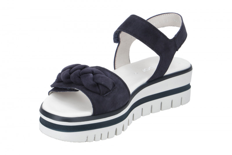 Gabor Plateau Sandale blau Velour 24.625.16