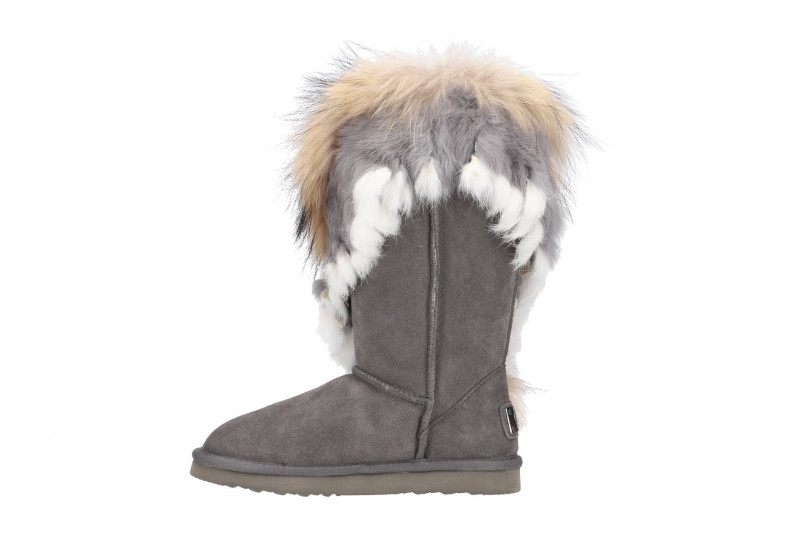 Oog Stiefel grau Indianer Lammfell