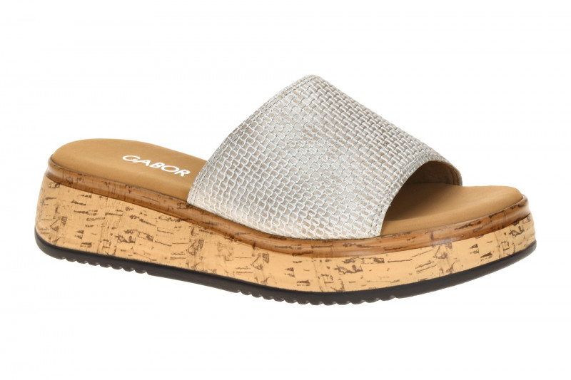 Gabor Plateau Pantolette grau metallic Kork 82.740.61