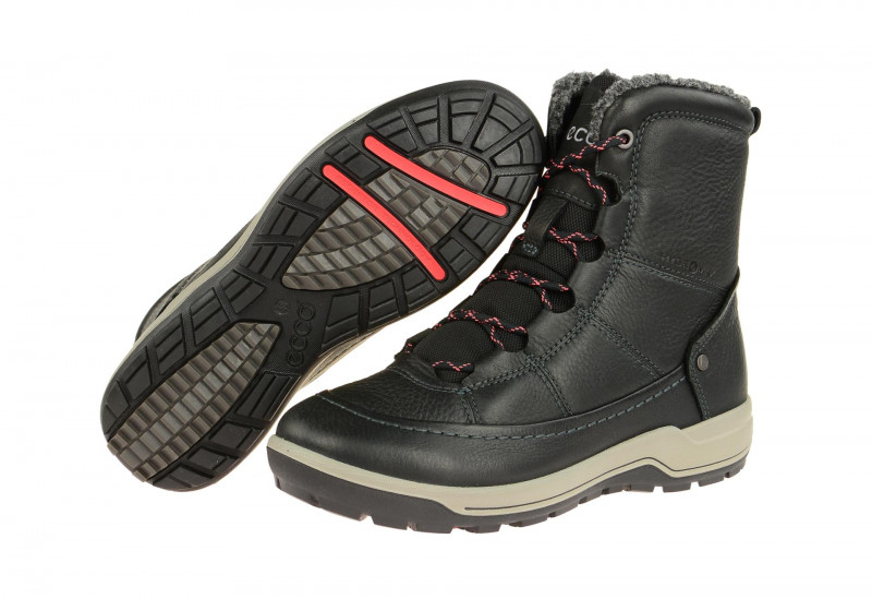 Ecco Trace Winter Schnür Stiefel schwarz
