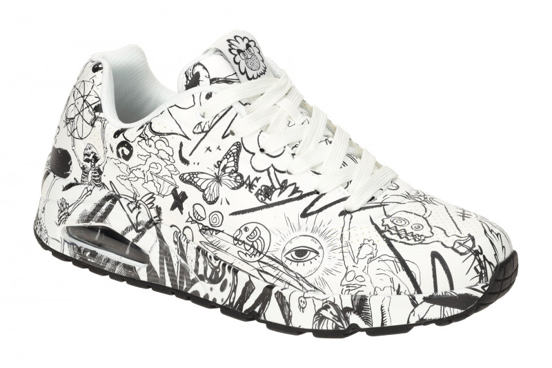 Skechers Uno Schuhe weiß schwarz Vexx Doodle 183501