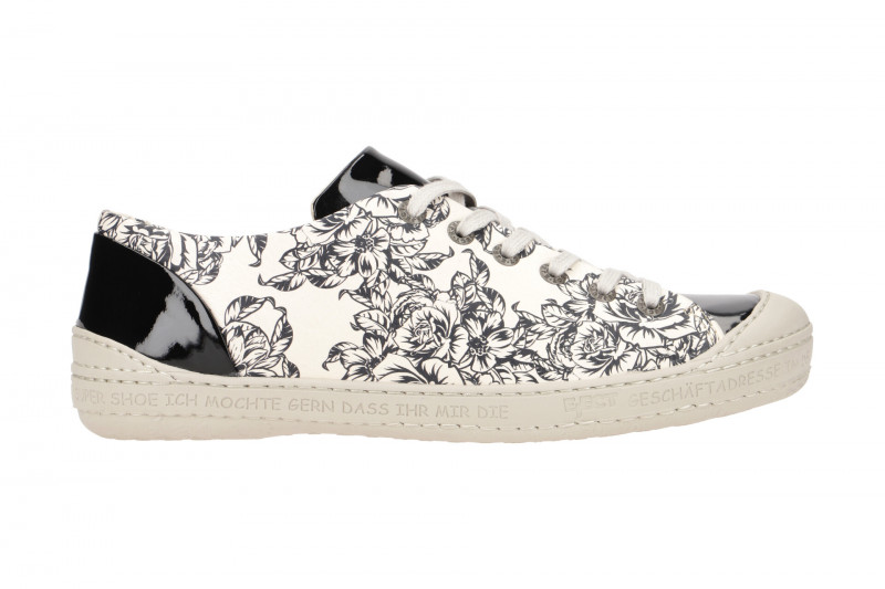 Eject Dass Schuhe schwarz weiß Blumen 11207