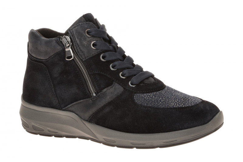 Waldläufer Tonia Stiefelette blau M-Weite Stretch