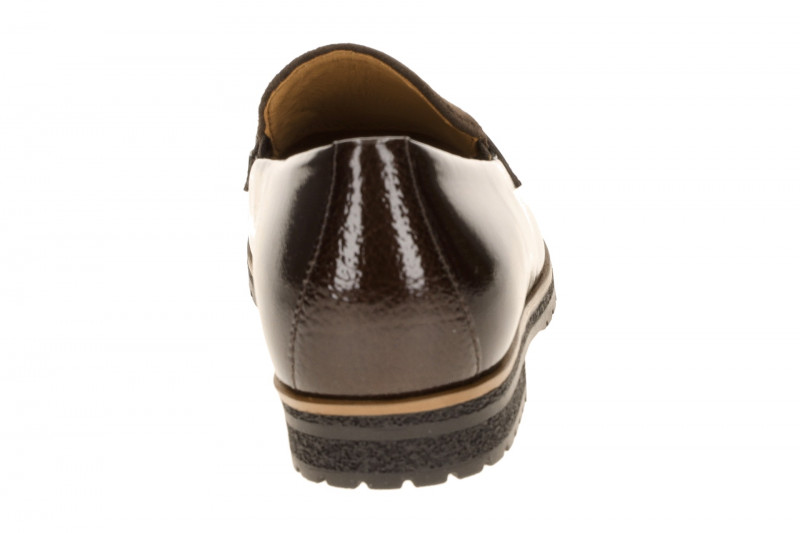 Gabor Schuhe Slipper braun Lack Velour Loafer 4005.01