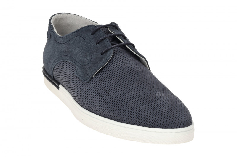 Floris van Bommel De Dekker Schuhe blau perforiert 30288