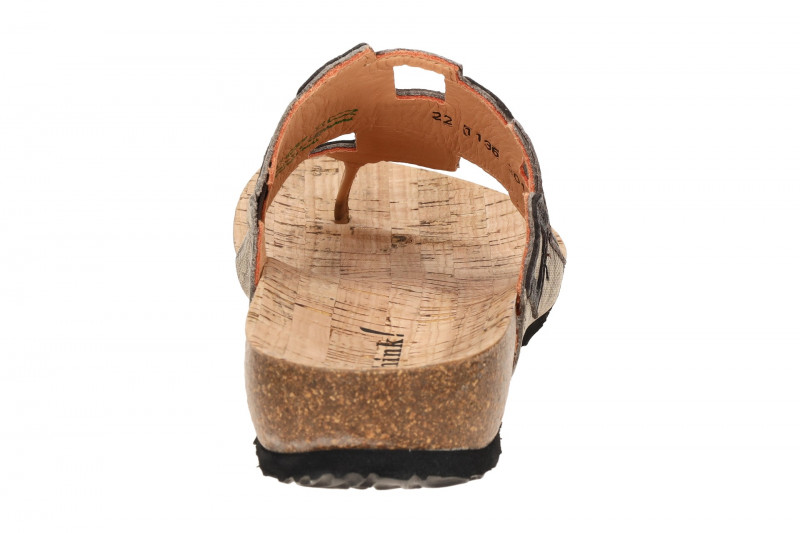 Think Julia Pantolette Zehentrenner grau taupe Viereck 1136