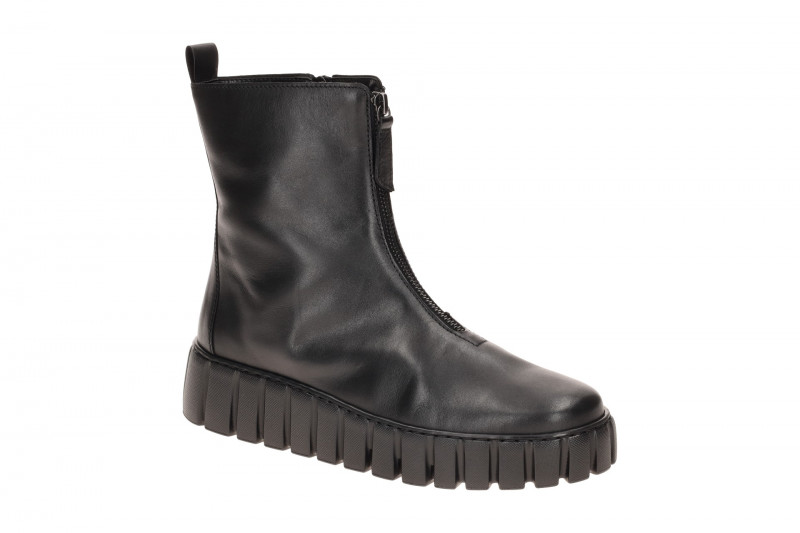 Gabor Plateau Stiefelette schwarz Front Zip 8016.04.001