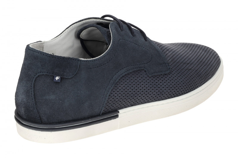 Floris van Bommel De Dekker Schuhe blau perforiert 30288