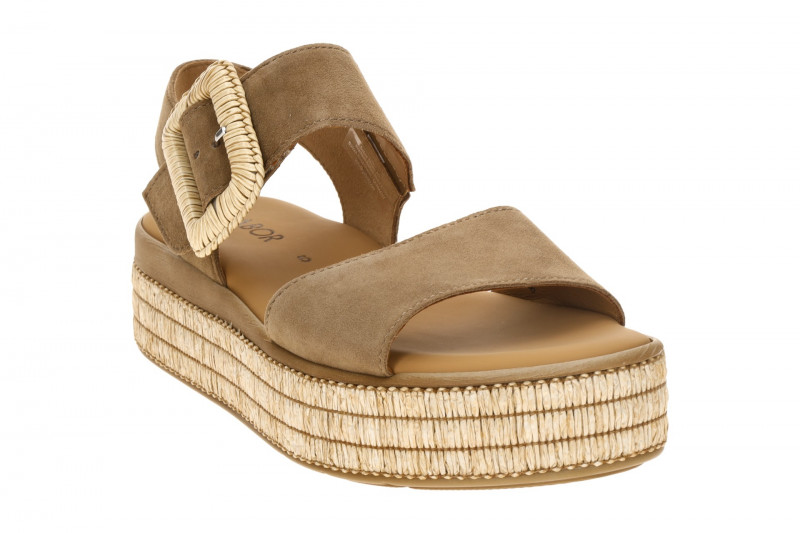 Gabor Fashion Plateau Sandalette braun Bast 84.562.14