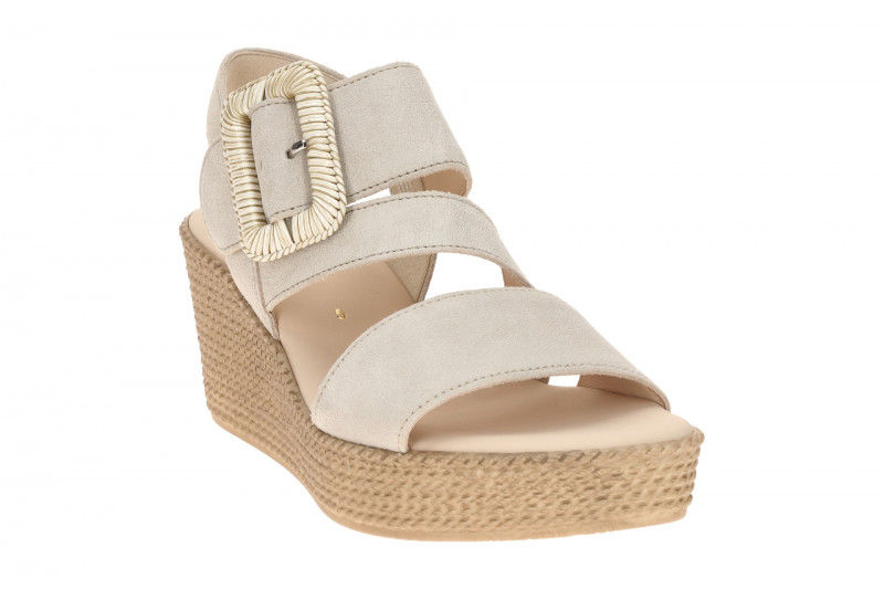 Gabor Wedges Keil Sandale grau Velour 84.771.12