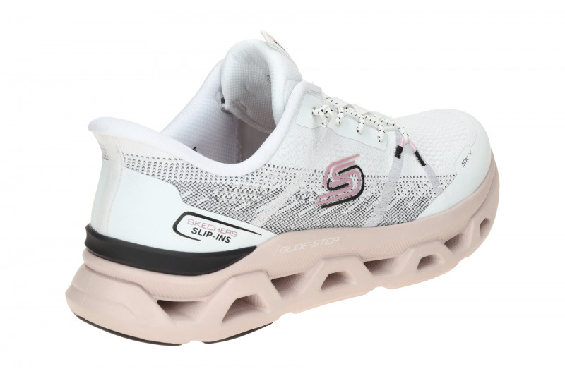 Skechers Glide Step Schuhe weiß rose Damen Slip-Ins 150513