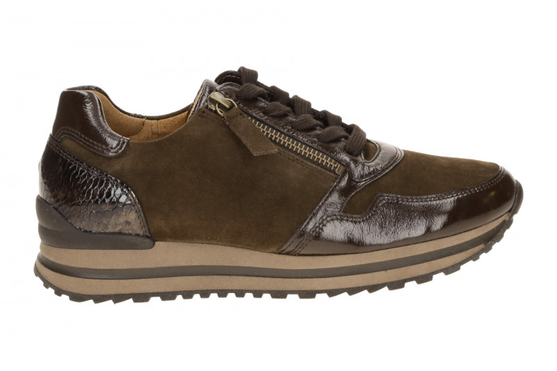Gabor comfort Sneaker Schuhe braun Samt Lack H-Weite 6021