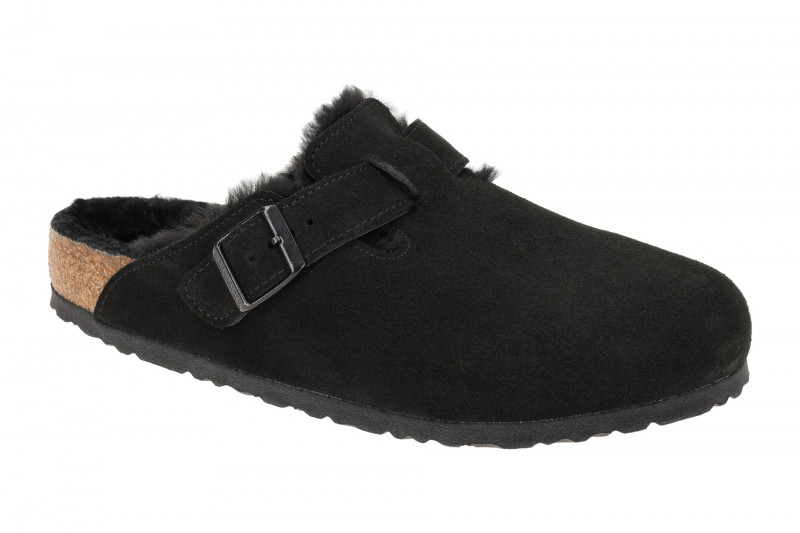 Birkenstock Boston Shearling Pantolette schwarz Normal-Weit 259881