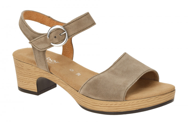 Gabor Plateau Sandalette grau taupe Klett 82.071.34