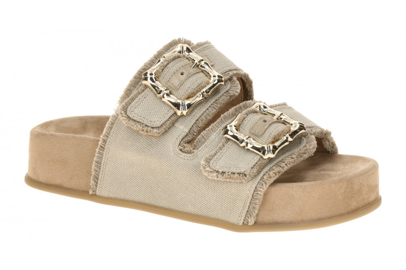 Paul Green Plateau Pantolette grau grain Antik Look 6221