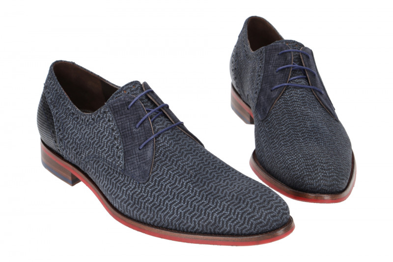 Floris van Bommel Schuhe blau Nubuck 18107