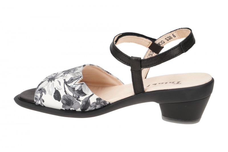 Think Zaza Sandalette schwarz weiß Blumen 596