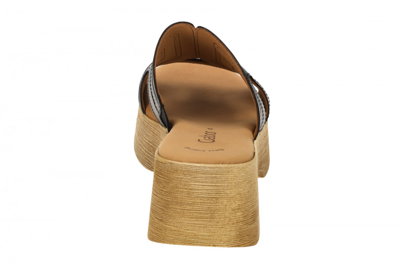 Gabor Fashion Plateau Pantolette schwarz Nappa 64.521.27