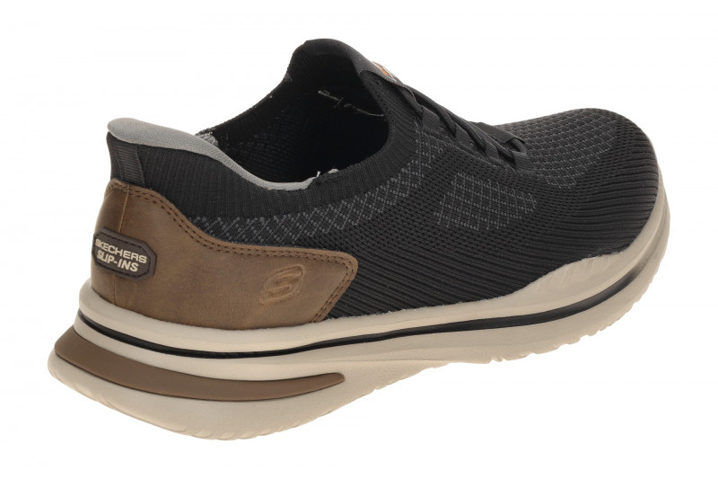 Skechers Norlan Slipper Schuhe schwarz grau Slip-Ins 211207