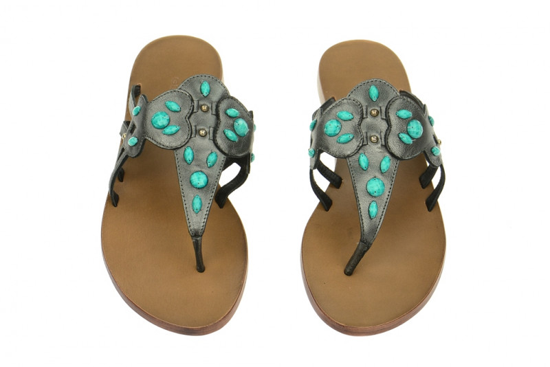 Geox Pantolette Harper grau grün - D32L8F