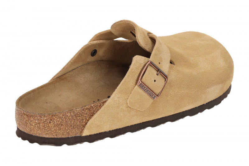 Birkenstock Boston Pantolette beige braun Schmal 1026164
