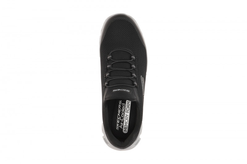 Skechers Glide Step Slipper Schuhe schwarz grau Herren 233016