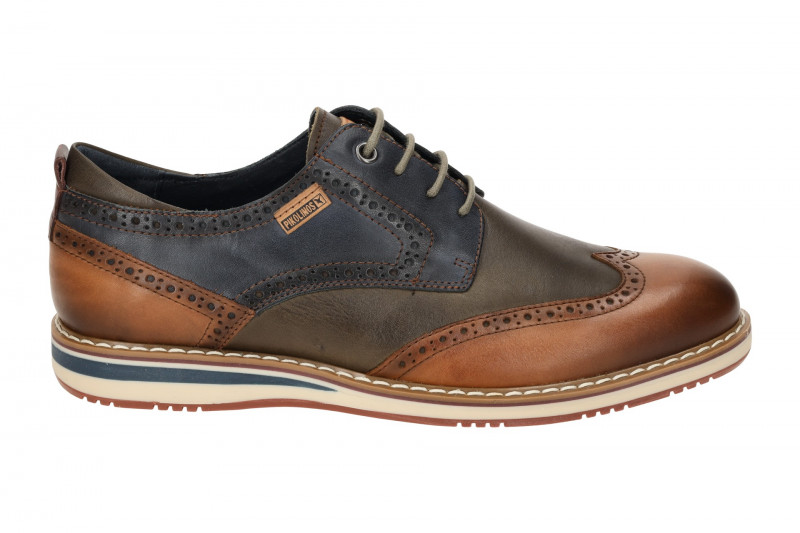 Pikolinos Avila Schuhe braun grün Herren Wingtips M1T-4191C1