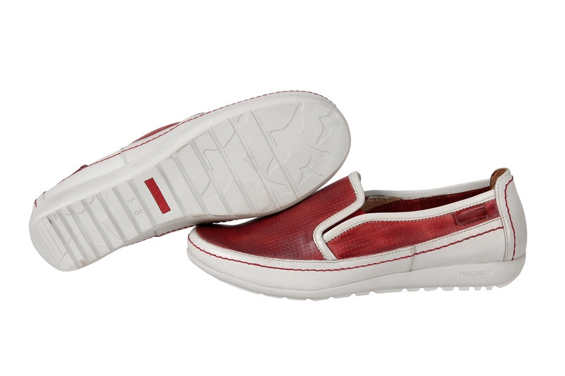 Pikolinos Lisboa Schuhe rot weiß Slipper 767-8487LA