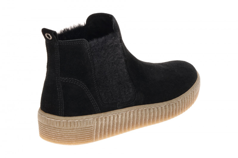 Gabor Stiefelette Chelsea-Boots schwarz Velour 8013.02.013