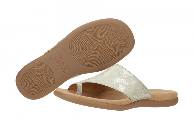 Gabor Pantolette mint grün metallic Zehentrenner 23.700.63