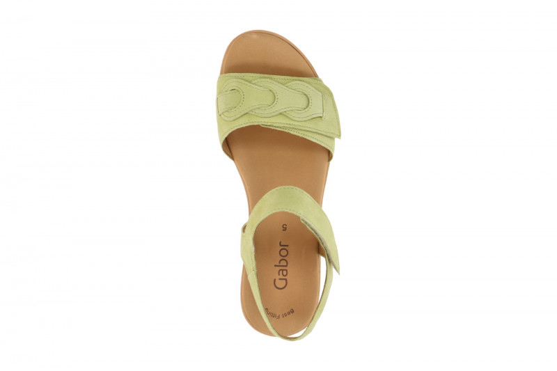 Gabor Fashion Plateau Sandalen grün limette Samt 44.553.11