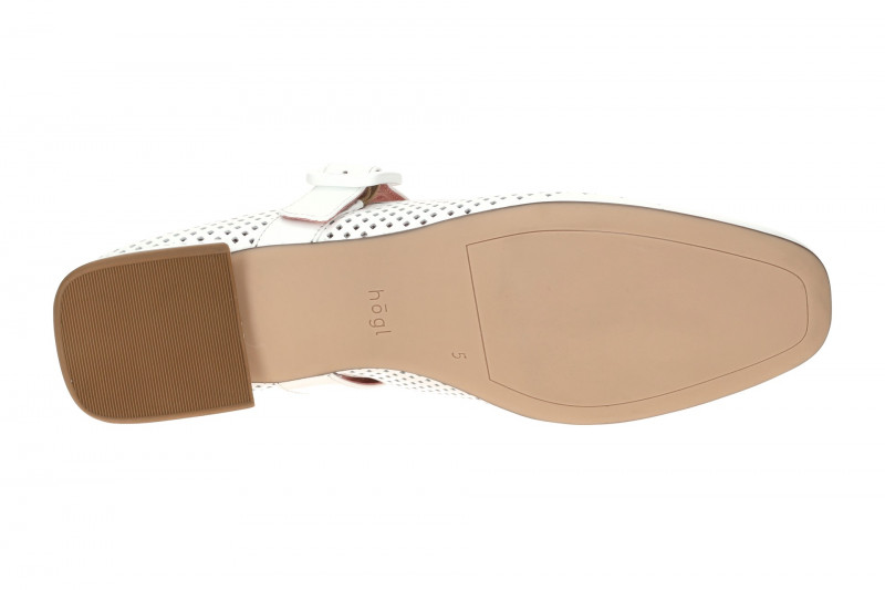 Högl Dolly Mary Jane Ballerina weiß Lack gelocht 0964