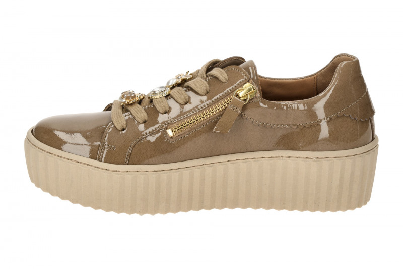 Gabor Schuhe taupe Lack Plateau Sneakers 53.201.92