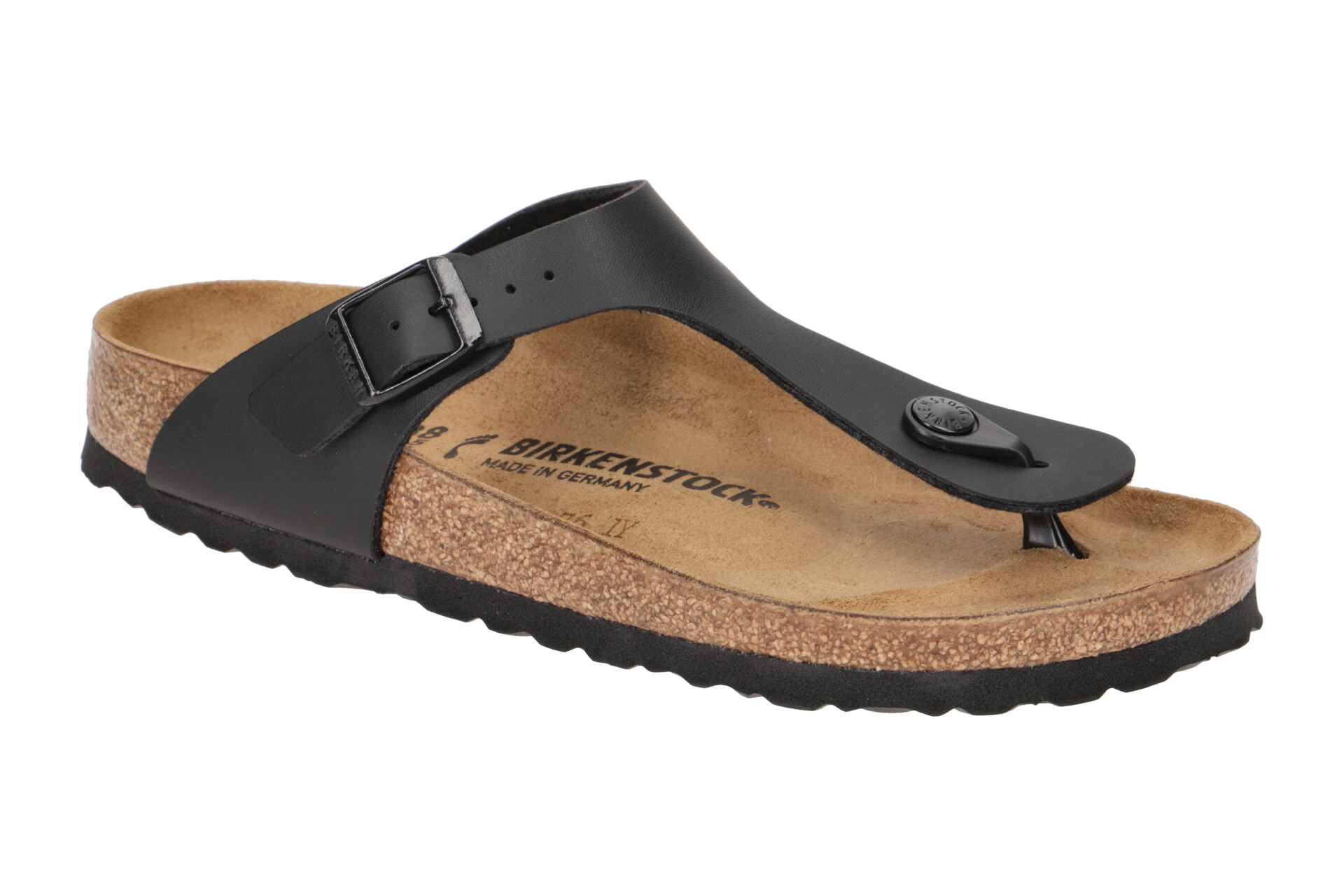Birkenstock Gizeh BS Pantolette schwarz Schmal 43693 | Schuhhaus Strauch