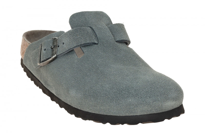 Birkenstock Boston Pantolette grau NORMAL-WEIT Weichbettung 1030870