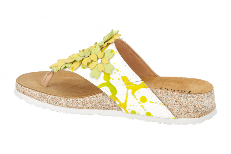 Think Koak Zehentrenner weiß gelb Blüten 745