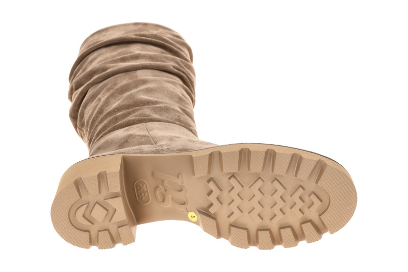 Paul Green Schaftstiefel taupe grau gerafft 9987