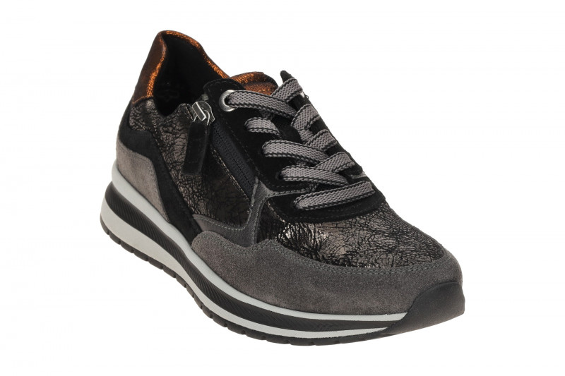 Gabor comfort Sneaker Schuhe grau schwarz metallic 76.318.67