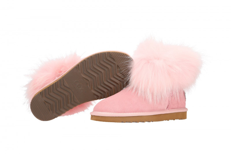 Oog Stiefel rosa Lammfell Boots OB0544