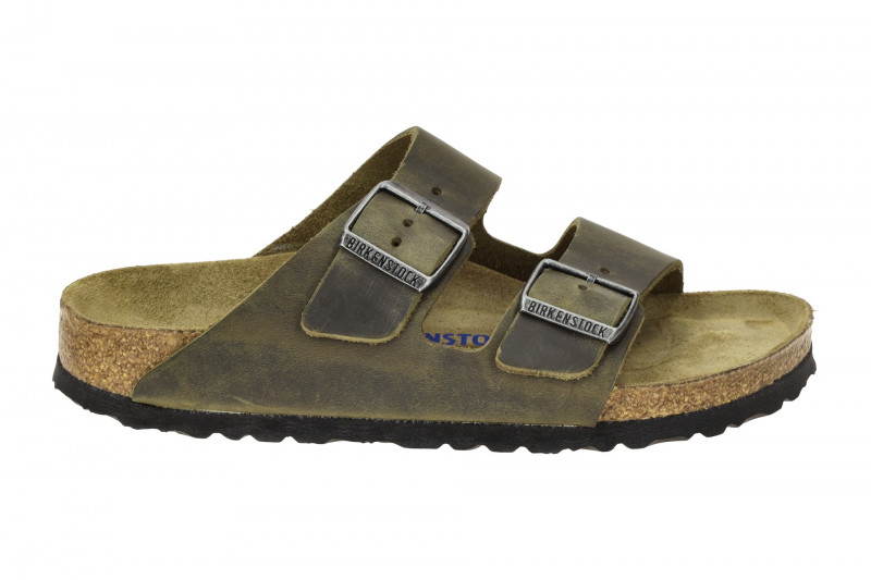 Birkenstock Arizona Pantolette grün SCHMAL Softfußbett 1019377