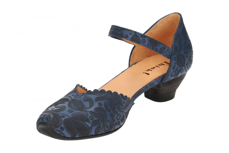 Think Aida Riemchen Pumps blau Laser