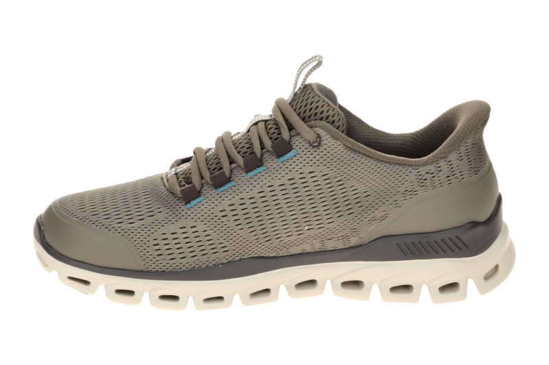 Skechers Glide Step Schuhe taupe grau Herren SLIP-INS wasserdicht 233014