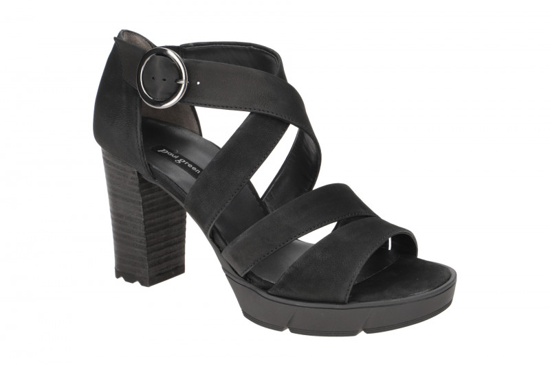 Paul Green Plateau Sandalette schwarz Nubuck 7942