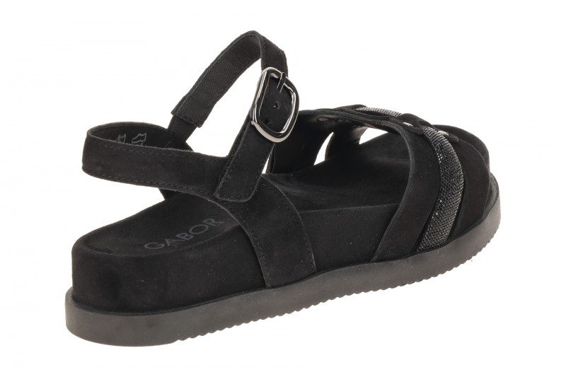 Gabor Sandale schwarz Samt Strass 83.770.17