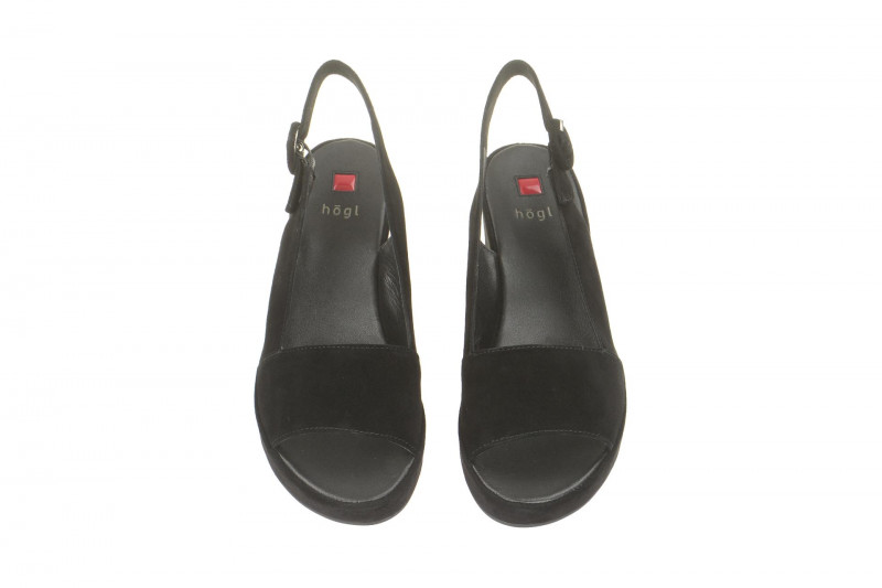 Högl Slingback Sandale schwarz Plateau 3202