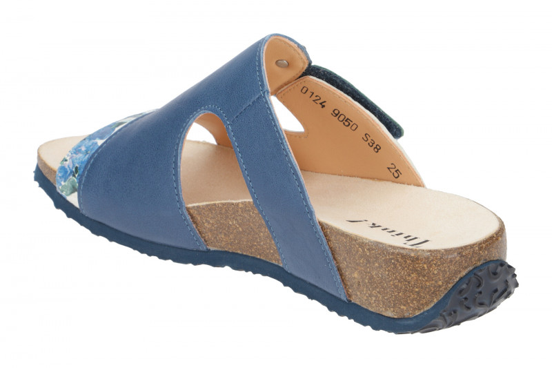 Think Mizzi Pantolette blau grün Blumen 124