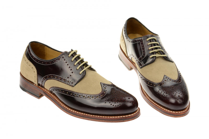 Gordon & Bros Schuhe Levet rot grau Rahmengenäht 2318