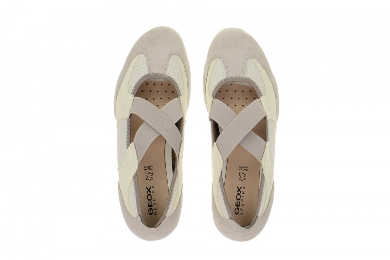 Geox Arrow Ballerina weiß hellgrau D5220A 01422 C1352